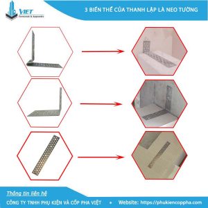 3 biến thể thường thi công của bát neo tường