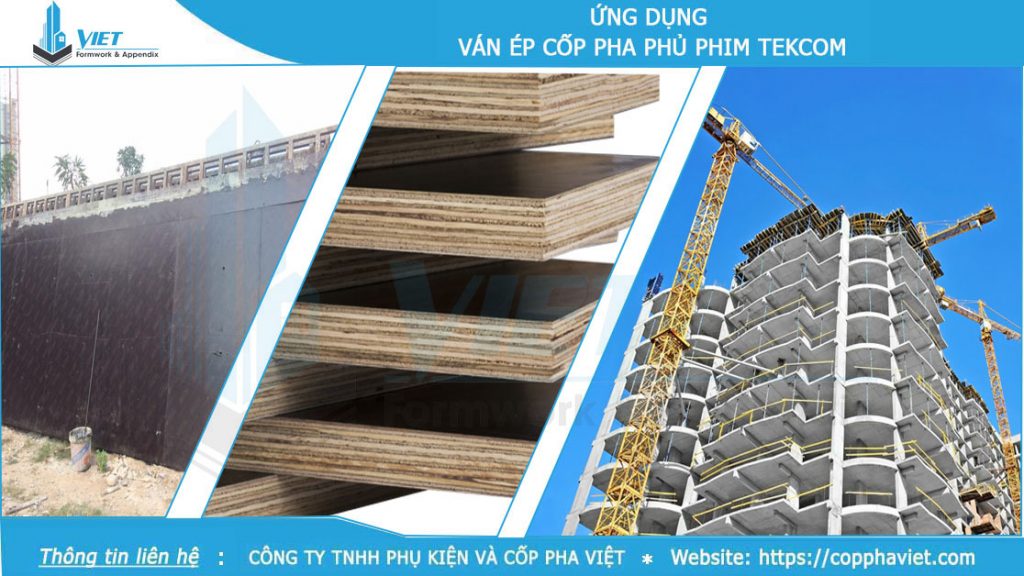 2 loại ván cốp pha phủ phim Tekcom tiêu chuẩn đó là EZ Form và ECO Form